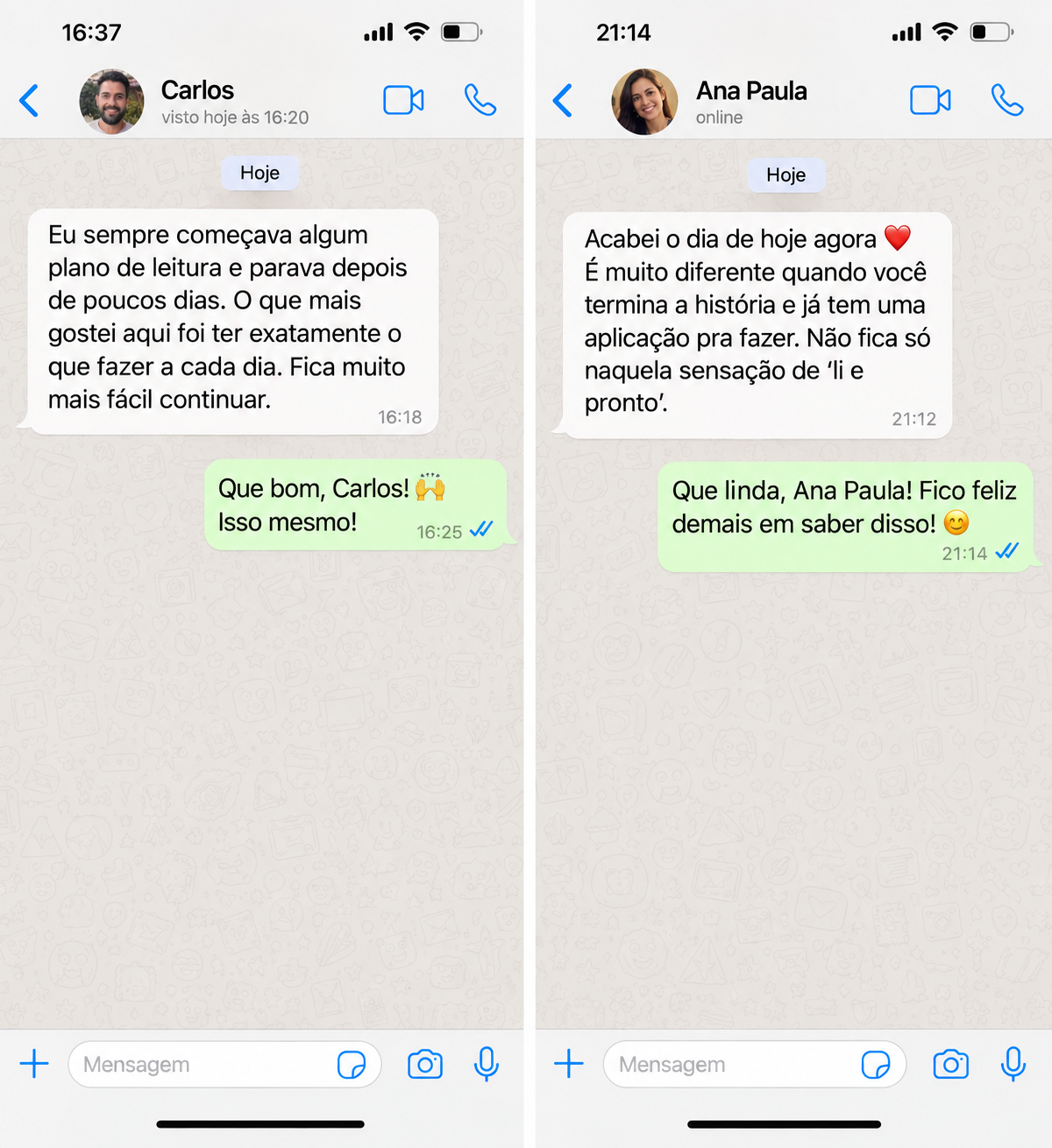 Depoimentos de Carlos e Ana Paula